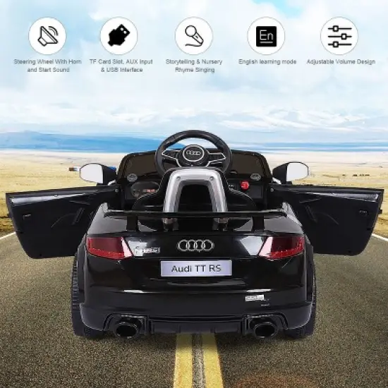 Costway 12V Audi TT RS Electric Kids Ride On Car Licensed Remote Control MP3 image {5}