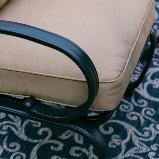 Captiva Designs 7pc Outdoor Dining Set with C-Spring Motion Chairs & Metal Table with Umbrella Hole image {9}