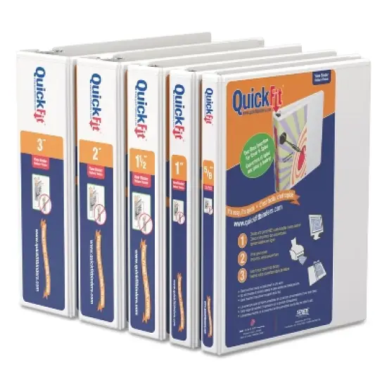 Stride QuickFit Round-Ring View Binder 1" Capacity White 88010 image {2}