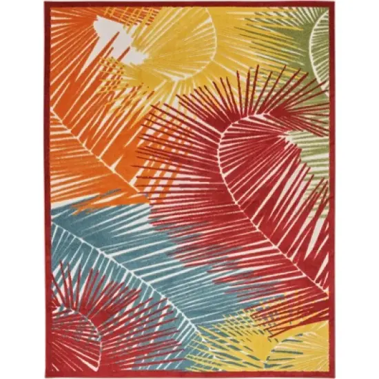 Nourison Aloha Oversized Tropical Palms Flatweave Indoor Outdoor Area Rug image {9}