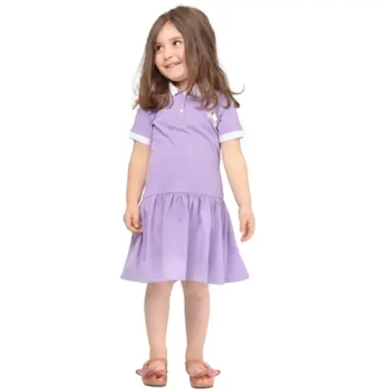Masha and the Bear Polo Dropwaist Dress with Rainbow Print, Comfortable Casual Versatile Outfit - Toddler image {3}