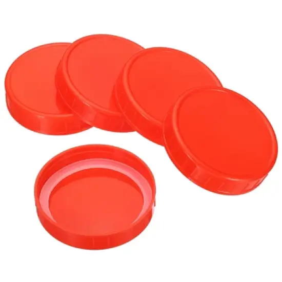 Unique Bargains Leak-Proof Plastic Mason Jar Lids with Silicone Sealing Ring 8 Pcs image {4}