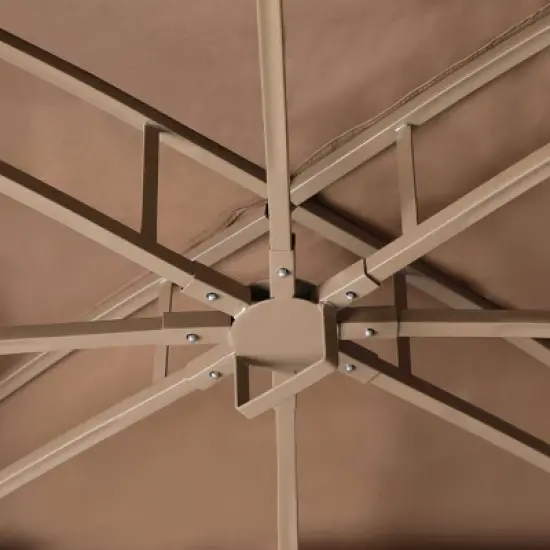 10' x 10' Outdoor Garden Gazebo with Skirts Tent Canopy Beige - Captiva Designs image {7}