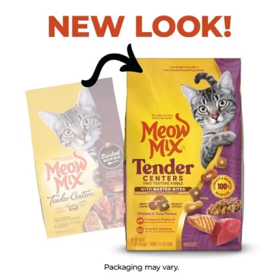 Meow Mix Tender Centers with Basted Bites with Flavors of Chicken & Tuna Adult Complete & Balanced Dry Cat Food - 3lbs image {5}