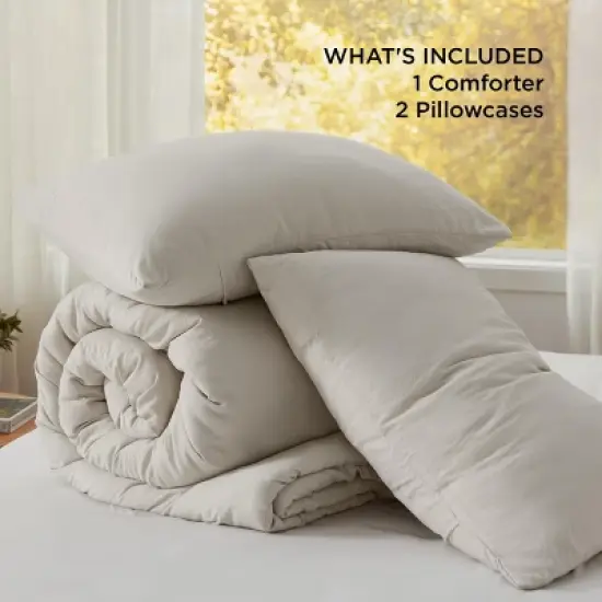 Bedsure Comforter Set &ndash; Soft & Warm Imitation Washed Cotton Bedding for All Seasons image {5}