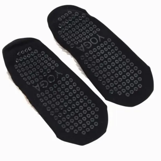 Anna-Kaci Women's Ballet Style Grip Socks with Ruffle Trim and Cross Strap Anti-Slip Sole Yoga and Pilates 2-Pack image {2}