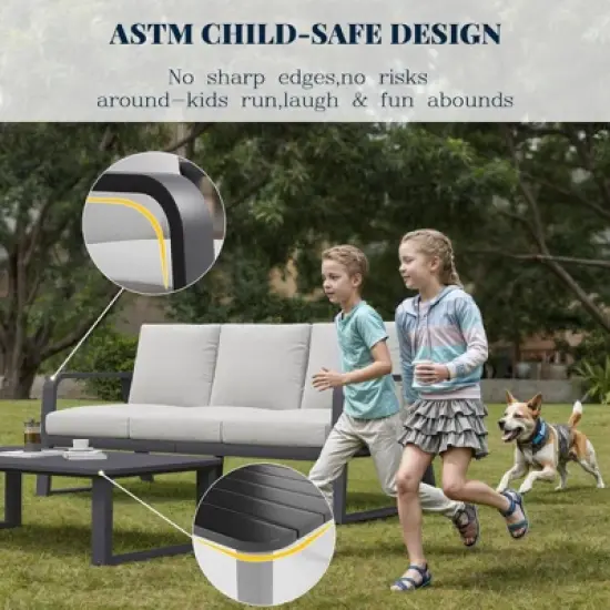 SUGOLD Outdoor Patio Furniture Set, Small Sectional Conversation Set, All-Weather Wicker Furniture Sofa Set, L-Shaped Outdoor Patio Seating with image {5}