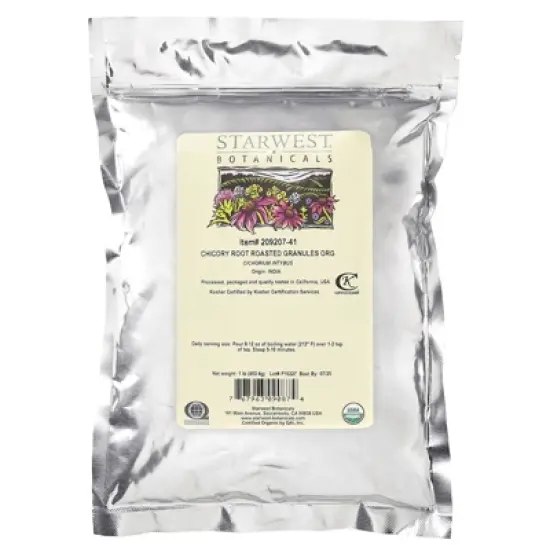 Starwest Botanicals Organic Chicory Root, Roasted, Granules, 1 lb (453.6 g) image {1}