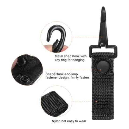 Unique Bargains Belt Keeper Key Ring Nylon Webbing Strap Hanging Gear Buckle with Snap Key Holder image {3}