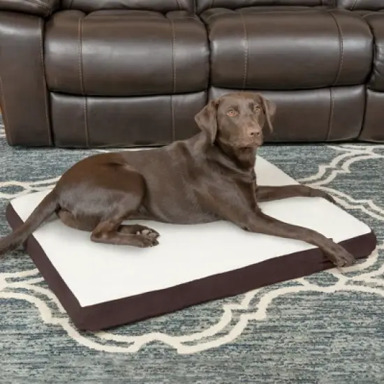 FurHaven Faux Sheepskin & Suede Deluxe Orthopedic Mattress Dog Bed image {2}