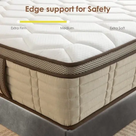 CSBDHOME 12 Inch Hybrid Mattress in a Box with Memory Foam, Strong Edge Support, Medium Firm image {5}