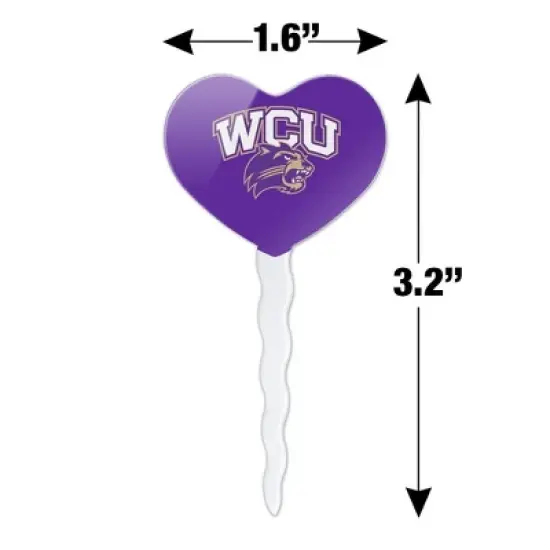 Western Carolina Primary Logo Heart Love Cupcake Picks Toppers Decoration Set of 6 image {5}