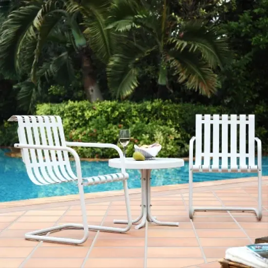 Gracie 3pc Outdoor Seating Set - White - Crosley image {1}