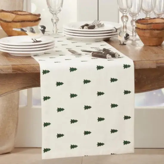 Saro Lifestyle Christmas Tree Table Runner image {2}