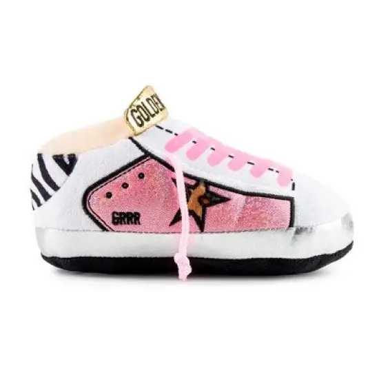 Haute Diggity Dog Golden Pooch Pink Tennis Shoe Plush Dog Toy with Squeaker image {6}