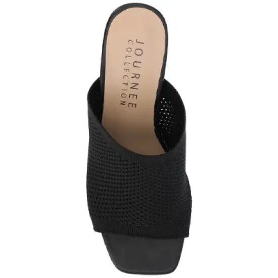 Journee Collection Womens Leighton Soft Knit Slip On Open Toe Pumps image {3}