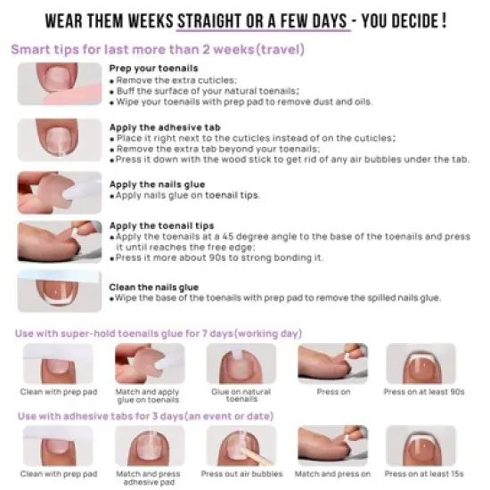 BTArtbox Press-On Toenails - Champ - S Squoval - 32ct image {6}