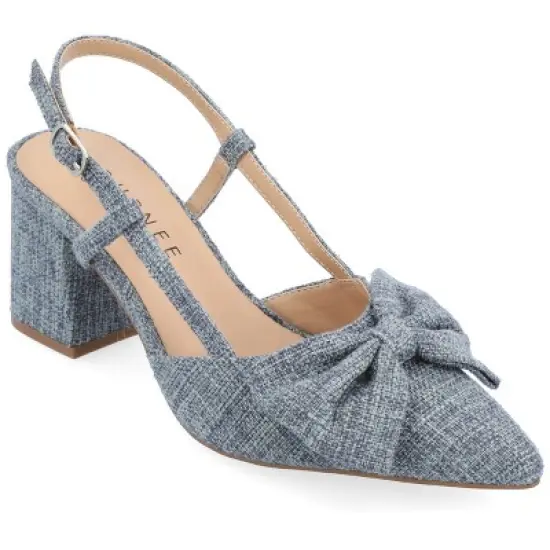 Journee Collection Womens Tailynn Sling Back Block Heel Pumps image {9}