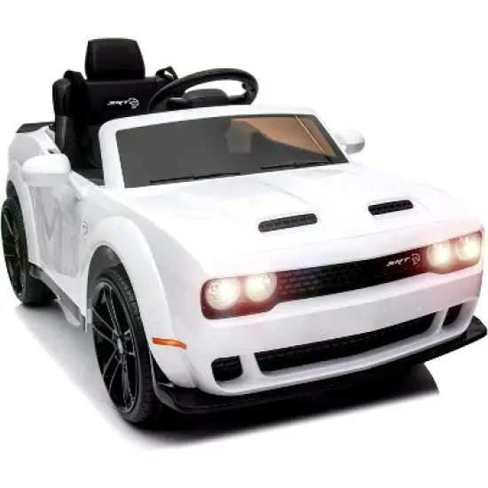 Licensed Dodge Challenger 12V Kids Electric Ride-On Car with Remote Control, LED Lights, Bluetooth, MP3, Dual Motors, Spring Suspension image {11}
