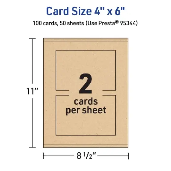 Avery Printable Rectangle Cards, 4" x 6", Kraft Brown, 100ct image {4}