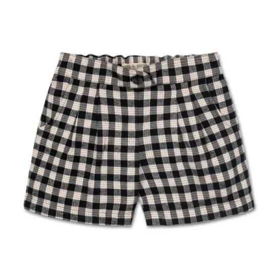 Hope & Henry Girls' Organic Cotton Pleated Flannel Dress Short, Kids image {4}