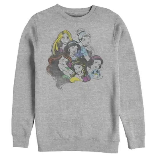 Men's Disney Princesses Group Bold Color Pop Sweatshirt image {2}