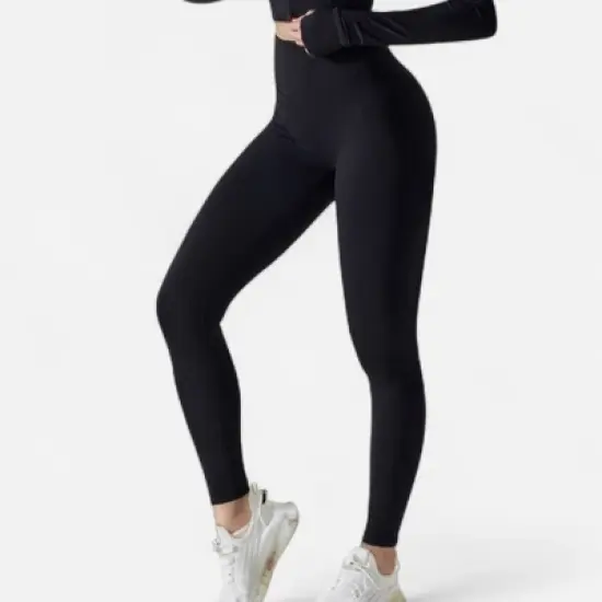 Anna-Kaci Active Women's High Waist Compression Leggings with Seamless Fit and Sculpting Stretch Fabric image {8}