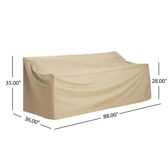 Christopher Knight Home Mila Outdoor Rectangle Weather Resistant 3-seater Sofa Cover image {2}