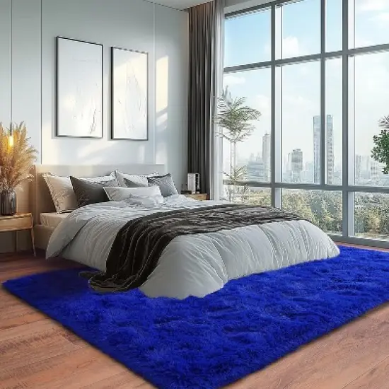 LOVEVOOK Area Rugs for Living Room Bedroom, Fluffy Shag Rugs, Modern Indoor Floor Carpet for Home Decor Aesthetic 4x6 Feet image {12}