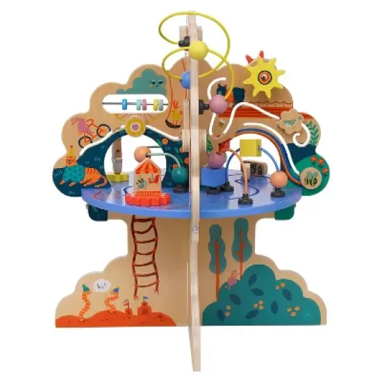 Manhattan Toy Playground Adventure Wooden Toddler Activity Center with Gliders, Abacus Track, Spinners, Spring Toys and Bead Runs image {5}