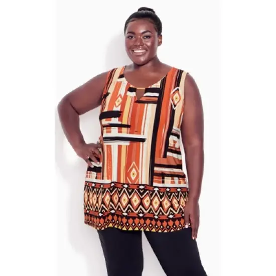 Women's Plus Size Adalyn Keyhole Top - spice | AVENUE image {3}