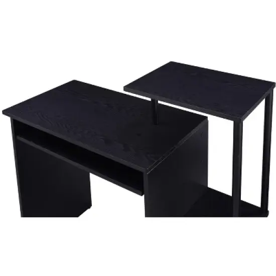 NicBex Gaming Desk Computer Table with Side open Shelves&Keyboard Tray,Versatile Home Office Desk for Study&Office,Home Workstation image {6}