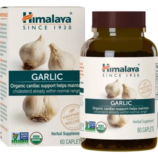 Himalaya Organic Garlic, For Total Heart Health, Cholesterol and Immune Support 60 Caplets image {4}