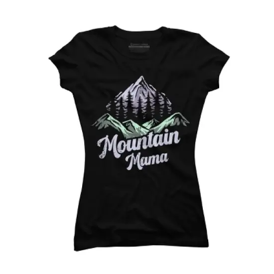 Junior's Design By Humans Mountain Mama Camping Adventure Mom By Flowerr T-Shirt image {2}