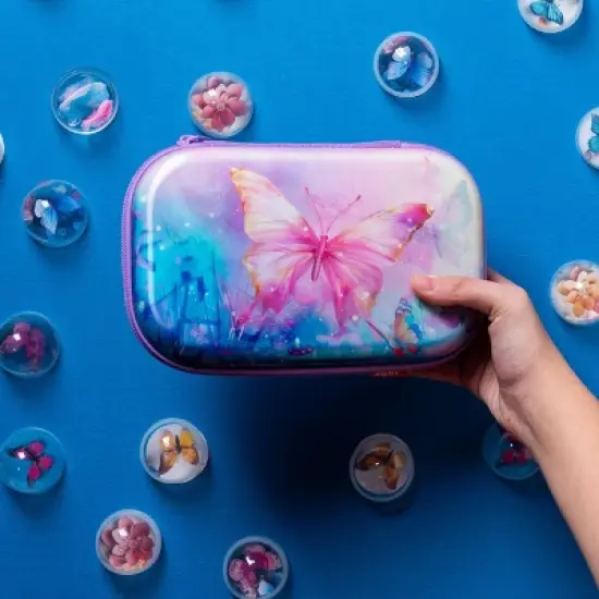 ZIPIT 3D Lenticular Pencil Case for Girls, Butterflies Pencil Box image {1}