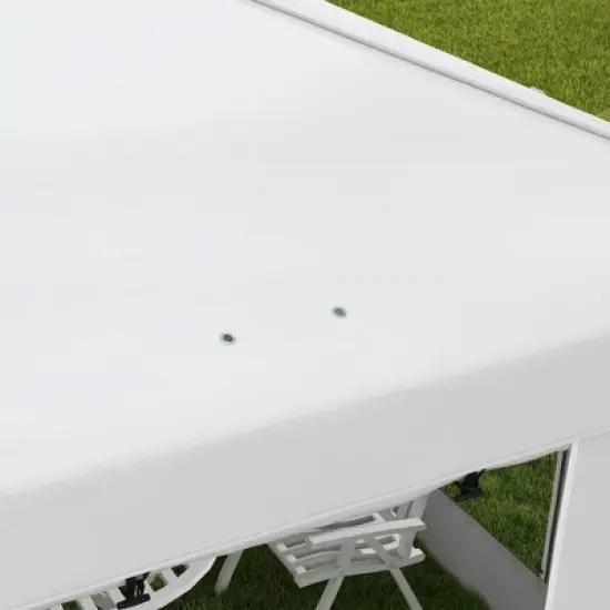 Resenkos Backyard Garden Canopy, Camping Canopy Screen Tent,9.7' x 9.7' Pop Up Canopy with Sidewalls, 2 Mesh Windows and Carry Bag, White image {4}