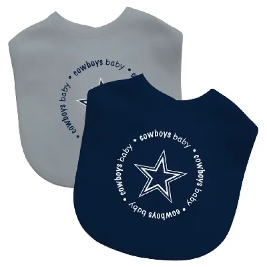 Baby Fanatic Officially Licensed Unisex Baby Bibs 2 Pack - NFL Dallas Cowboys image {1}