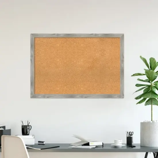 Amanti Art Dove Greywash Square Framed Corkboard, Natural Cork image {5}