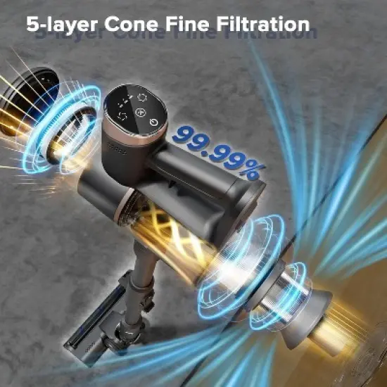 Cordless Vacuum Cleaner, Lightweight Stick Vacuum with Bendable Wand, 40Mins Runtime, 8-in-1 Rechargeable Powerful Suction Vacuum for Home image {7}