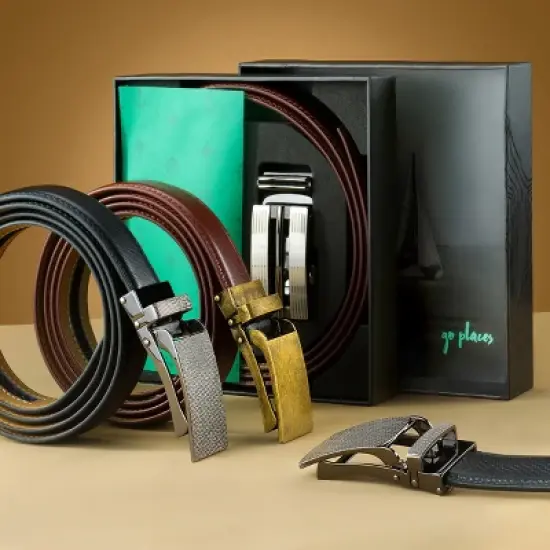 Mio Marino | Men's Snowfall Aureate Ratchet Belt image {2}