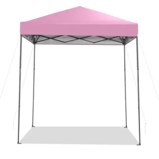 Tangkula 6.6x6.6 FT Folding Pop-up Canopy w/ 6.2-8 Height Adjustment Outdoor Pink image {9}
