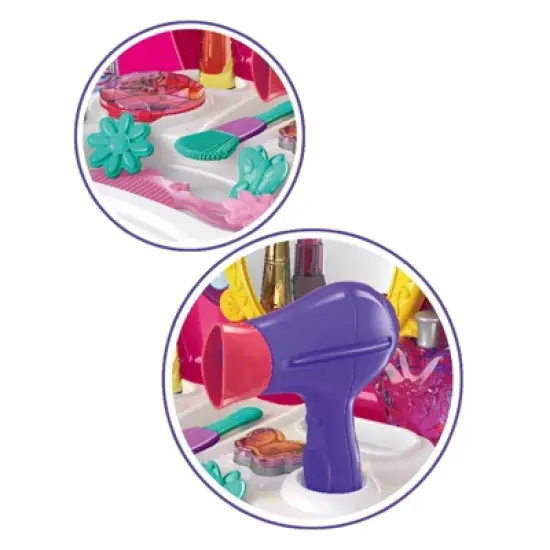 Insten Cosmetic Girls Beauty Salon Makeup Playset with Mirror, Pretend Toys for Kids image {3}