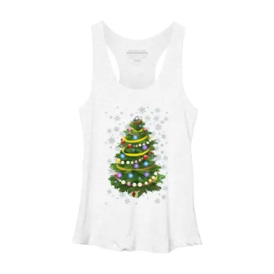 Women's Design By Humans Christmas Tree and Snowflakes By IvaW Racerback Tank Top image {5}