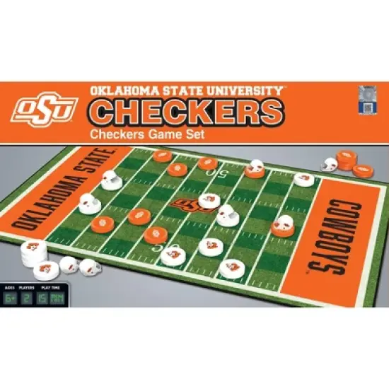 MasterPieces Officially licensed NCAA Oklahoma State Cowboys Checkers Board Game for Families and Kids ages 6 and Up image {1}