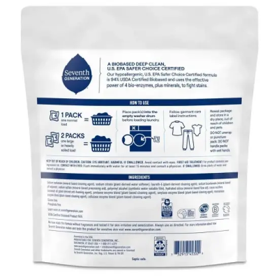 Seventh Generation Laundry Packs - Free & Clear - 66ct image {2}
