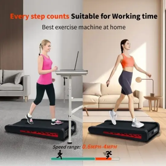 SEVOBAL Walking Pad Running 2.55HP Cushioned Belt 7&deg; Incline Portable Treadmill Spacious Surface Under Desk Home Gym Office, Red, 38"*20.9"*6.5" image {4}