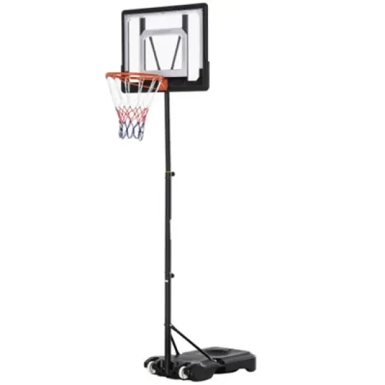 YONWAY Portable Basketball Hoop System Stand with 33inch Backboard, Height Adjustable 5FT-7FT for Indoor Outdoor Use, Black image {7}