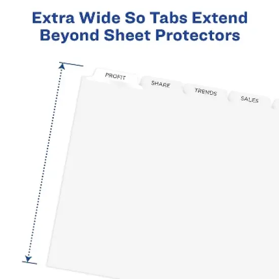 Avery Print & Apply Clear Label Dividers w/White Tabs 5-Tab 11 1/4 x 9 1/4 5 Sets 11440 image {6}