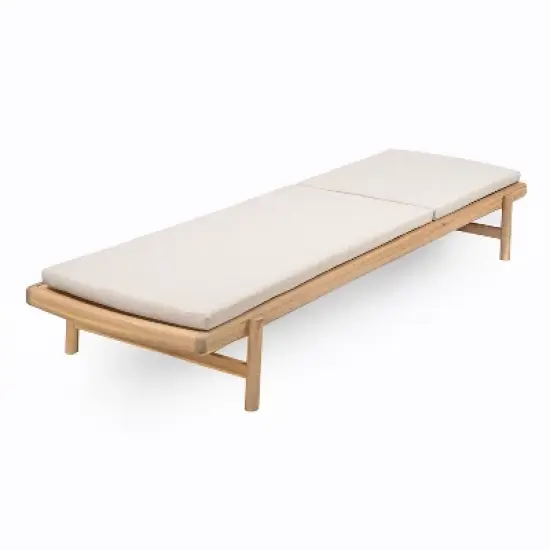 Christopher Knight Home Mallorca Acacia Wood Chaise Lounge With Water-Repellent Cushions image {3}