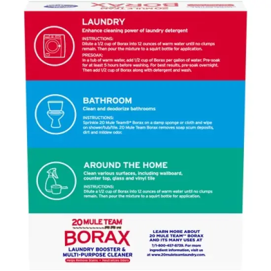 Mule Team Borax All Natural Detergent Booster & Multi-Purpose Household Cleaner - 65oz image {6}